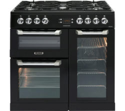 LEISURE Cuisinemaster CS90F530K Dual Fuel Range Cooker - Black & Chrome